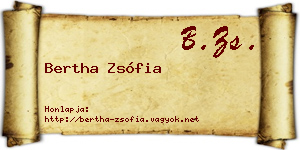 Bertha Zsófia névjegykártya