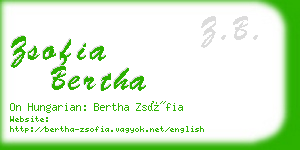 zsofia bertha business card